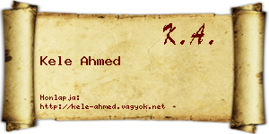 Kele Ahmed névjegykártya